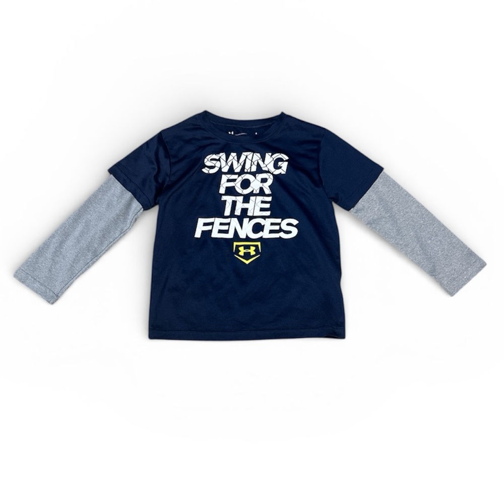Under Armour Kids' Blue and Gray Long Sleeve Tee